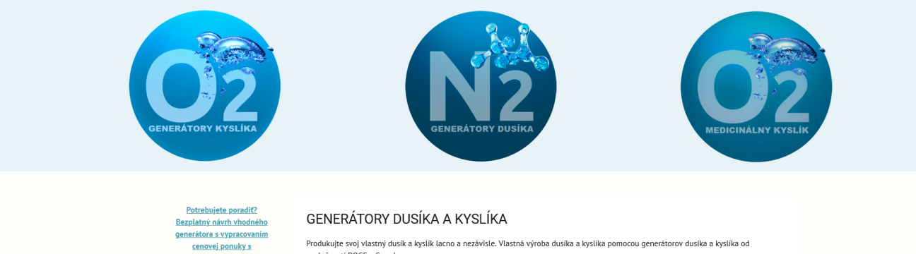 Generátory dusíka cena stlačený dusík predaj výroba dusíku generátor kyslíka dusíkový vyvíjač kyslíku kyslíkový koncentrátor kyslík