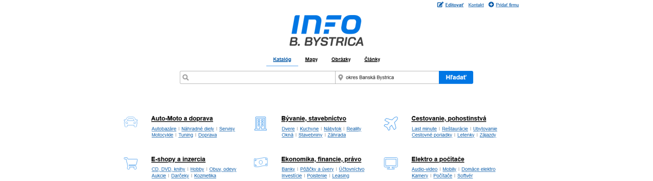 Najlepšie firmy v Banskej Bystrici v katalógu firiem Info-Bystrica.sk