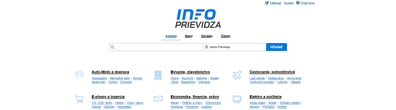 Info-Prievidza.sk - Váš online katalóg firiem z Prievidze pre firmy a podnikateľov z Hornej Nitry